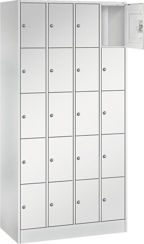 Fächerschrank B900xT480xH1950 mm RAL 7035 4x5 Fächer B190 mm CP