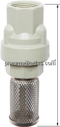 Exemplarische Darstellung: Fußventil aus Polypropy