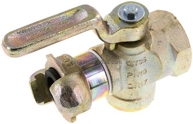 Einfach-Kükenhahn mit Kompressorenkupplung, G 3/4"(IG)