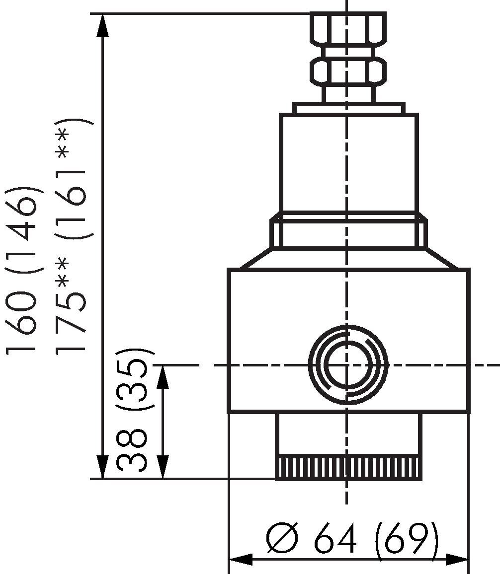 Zeichnung: Druckregler (Solid), Werte in Klammern 