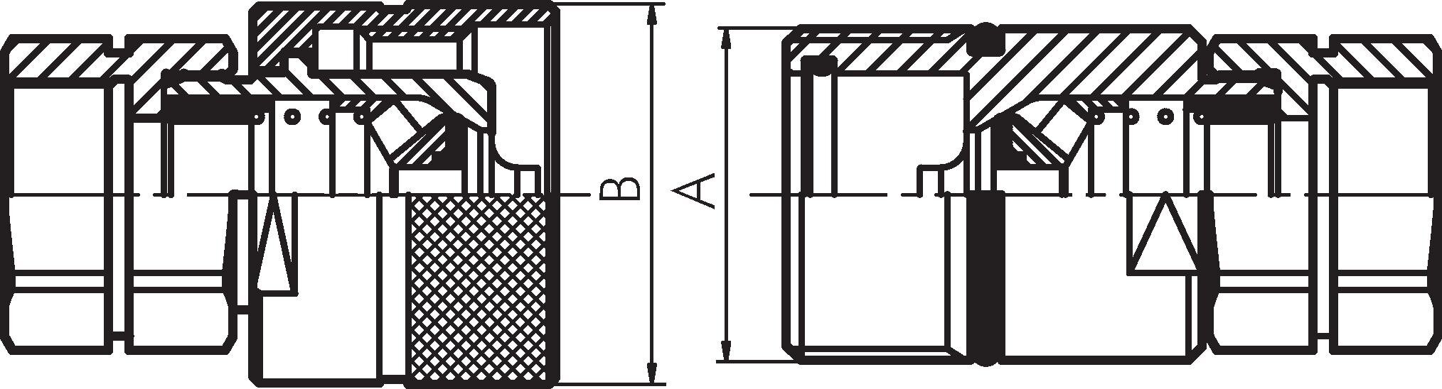Zeichnung: Größenbestimmung Hydraulik-Schaubkupplu