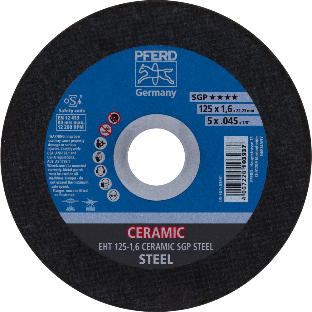 Trennscheiben EHT 125-1,6 CERAMIC SGP STEEL