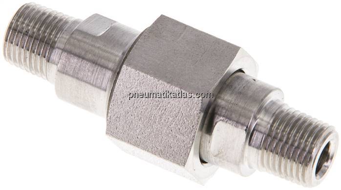 Doppelnippel trennbar R 1/8"-R 1/8", 1.4571 PN40, flach dichtend