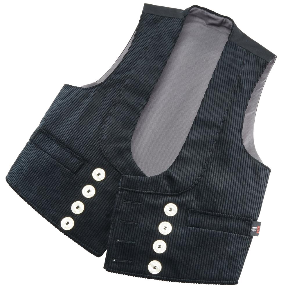 Zunftweste HEINER, Trenkercord, schwarz, Gr.58 FHB