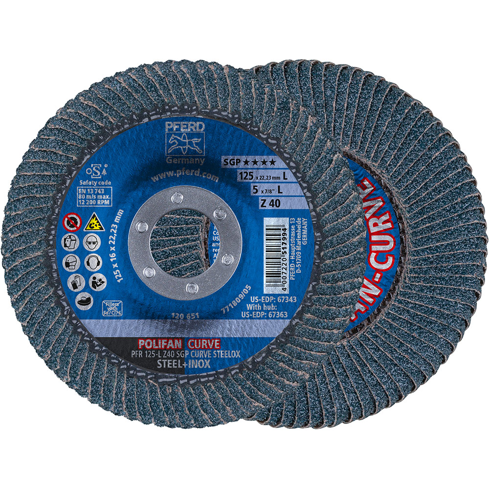 POLIFAN-Fächerscheiben PFR 125-L Z 40 SGP CURVE STEELOX