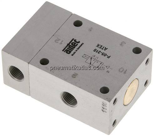 3/2-Wege Pneumatikventil, G 1/8", Luftfeder (NC), ATEX-Zulassung