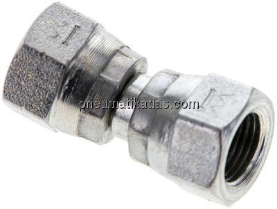 Gerader Verbinder 60°-Konus, G 1/8"-G 1/8", Stahl verzinkt