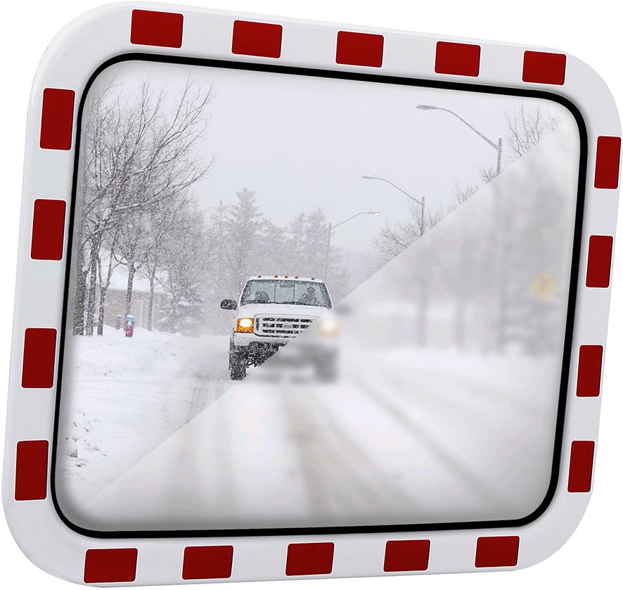 Verkehrsspiegel Eisfrei eckig B600xH400 mm für Außen Inox-Spiegelfläche