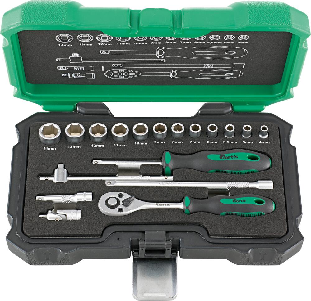 Steckschlüssel-Garnitur 18-teilig FORTIS