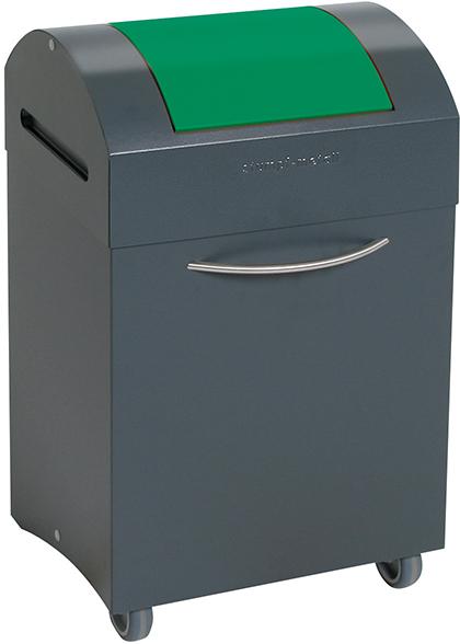 Wertstoffbeh. 45 l grau/grün, 685x380x320mm stumpf