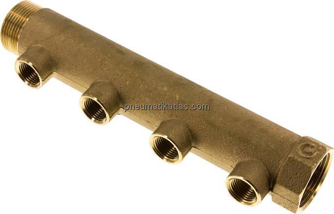 Verteilerrohr G 1-1/4"(IG/AG), Abgang 4x G 1/2" (IG)