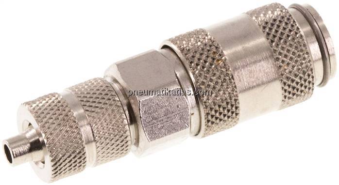 Kupplungsdose (NW2,7) 4,3x3mm Schlauch, Messing vernickelt