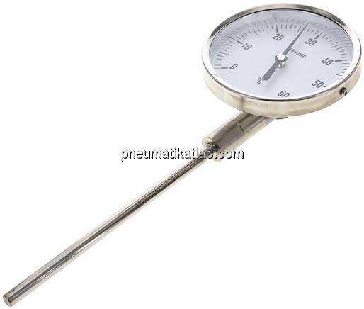 Bimetallthermometer, senkrecht D100/0 bis +60°C/160mm