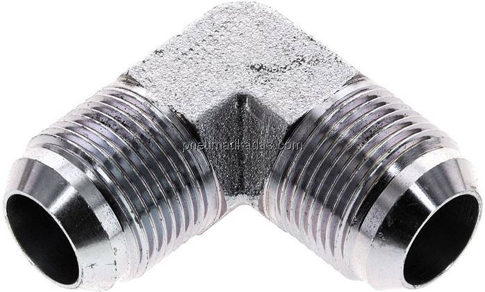 90°-Winkel,UN 1-3/16"-12 AG (JIC), Stahl verzinkt