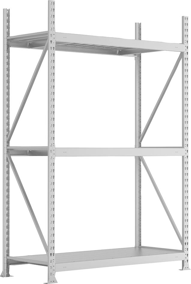 Weitspannregal MINI-RACK B2600xT1050xH3000 mm Anbaufeld 5 Stahlpaneele Fachlast 490 kg META