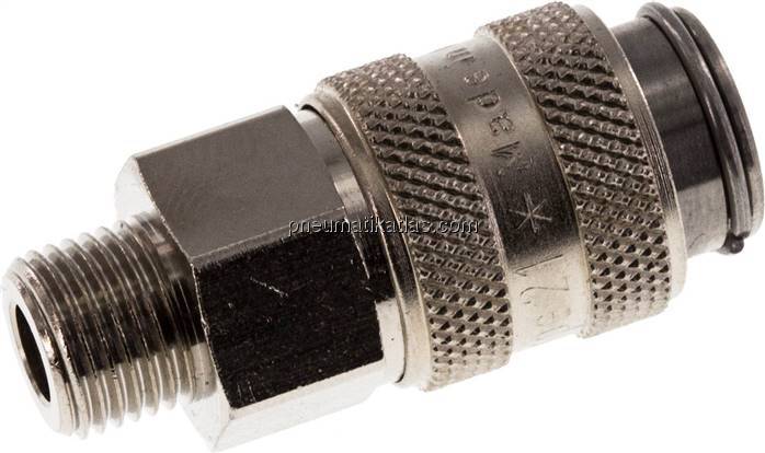 Kupplungsdose (NW5) G 1/8"(AG), Stahl gehärtet & vernickelt