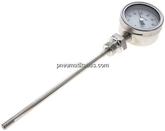 Bimetallthermometer, senkrecht D63/0 bis +80°C/200mm