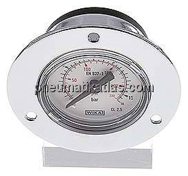 Einbaumanometer (CrNi/Ms), Frontring, 40mm, 0 - 16 bar