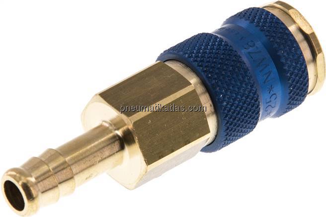 Kupplungsdose (NW7,2) 9 (3/8")mm Schlauch, blau, Sechseck SW12