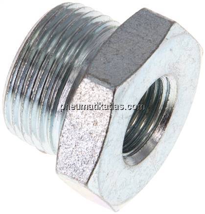 Reduziernippel M 22x1,5(AG)-G 1/4"(IG), Stahl verzinkt