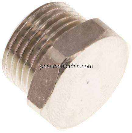 Verschlussstopfen Außenskt. G 3/8", Messing vernickelt