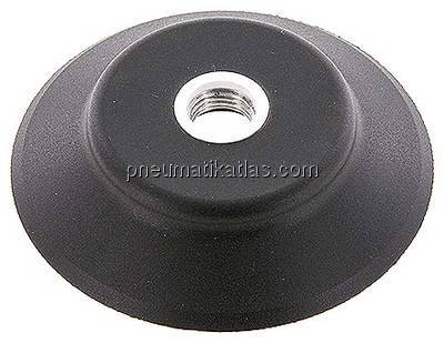 Flachsauger (stabile Lippe), Ø 83x6mm, G 1/4", NBR (55A), schwarz