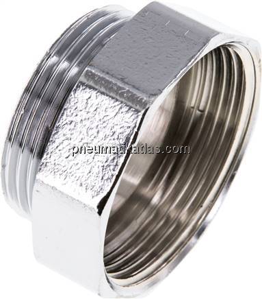 Reduziernippel G 1-1/4"(AG)-G 1-1/2"(IG), Messing vernickelt