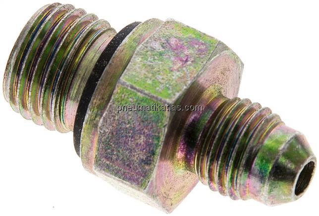 Doppelnippel M 14x1,5-UNF 7/16"-20(JIC), Stahl verzinkt