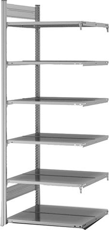 Anbauregal zerlegt HZA 20607 DA, 6 Böden 2000x600x750mm verzinkt