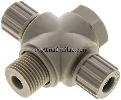 T-Verschraubung G 1/2"-10x8mm, Polypropylen, Hohlschraube