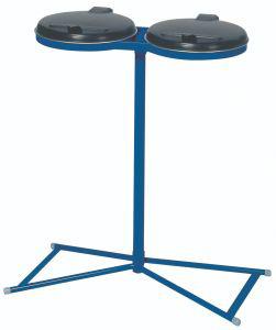 Abfallsammler 2x120 l blau 4Standfüße ME-DeckelVAR