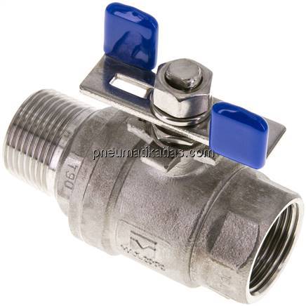 Edelstahl-Kugelhahn, Eco-Line leicht, R 1" / Rp 1", 0 - 63bar