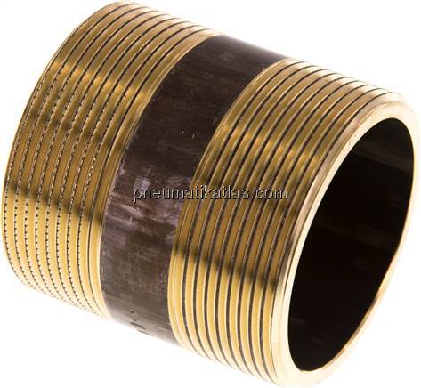 Rohrdoppelnippel G 2"-60mm, Messing