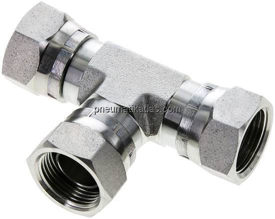 T-Verschraubung,60°Konus G 3/4" (IG), Stahl verzinkt