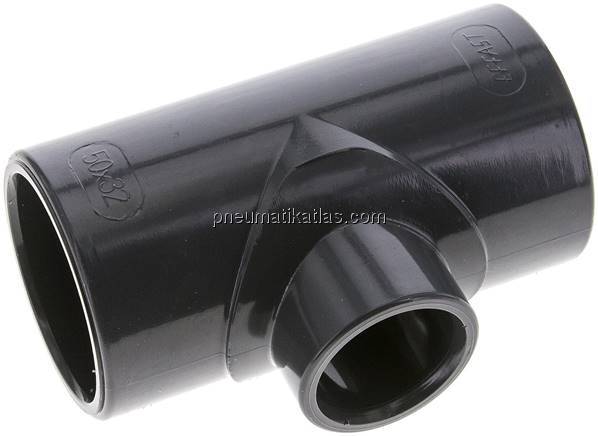 Klebemuffen-T-Stück, reduziert, PVC-U, 50x32x50mm