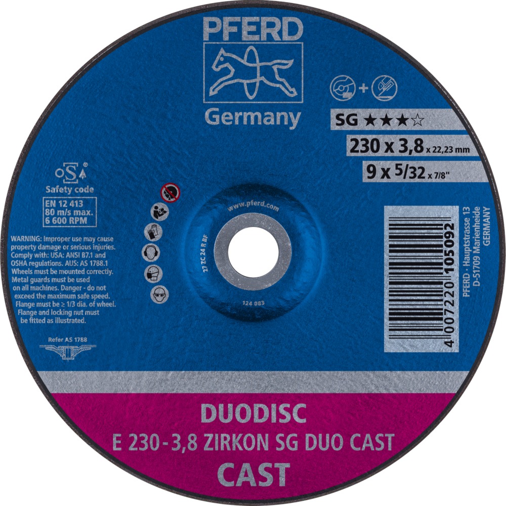 Trennscheiben E 230-3,8 ZIRKON SG DUO CAST