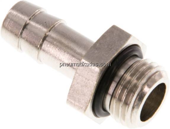 Gewindetülle mit O-Ring G 1/4"-8 (5/16")mm, Messing vernickelt