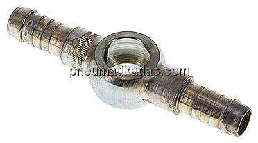 Doppel-Schlauchnippel 14mm Ring, 9 - 10mm, Stahl verzinkt