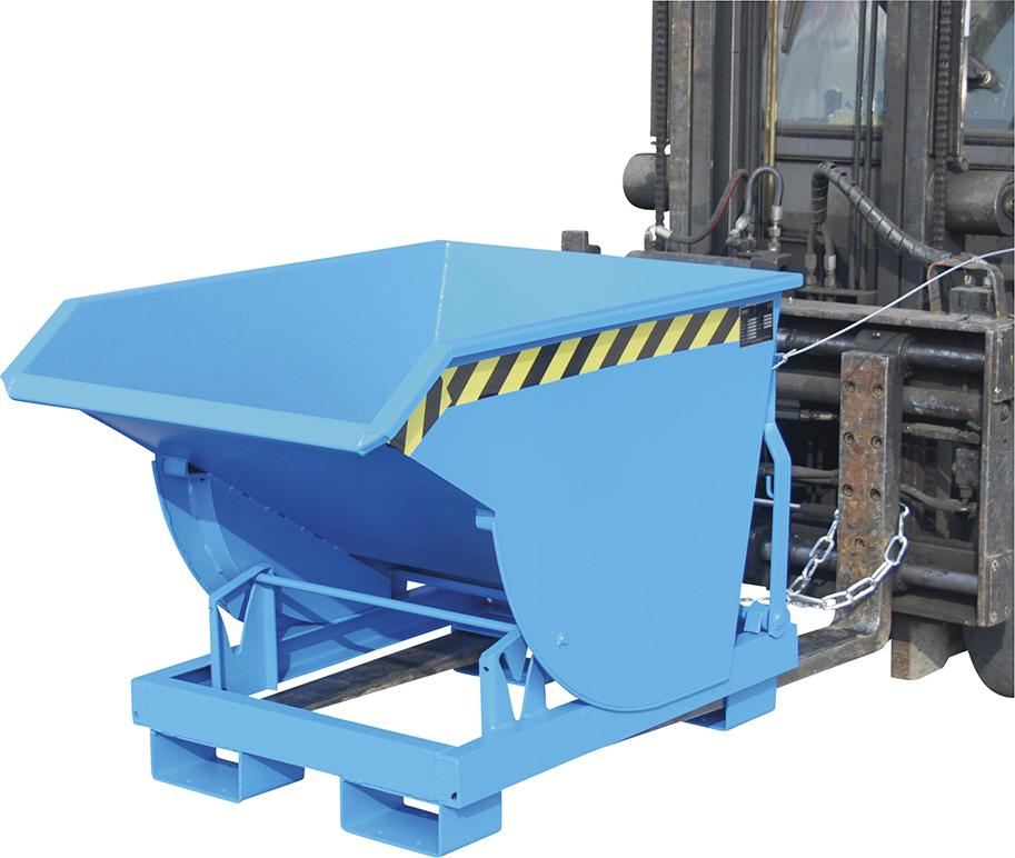 Kippbehälter BKM 300 l B820xT1160xH825 mm RAL5012 Tragkraft 1500kg mit Abrollsystem