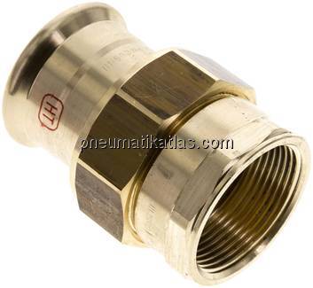 Pressfitting, Verschraubung flachd., 42mm / Rp 1-1/2"(IG)