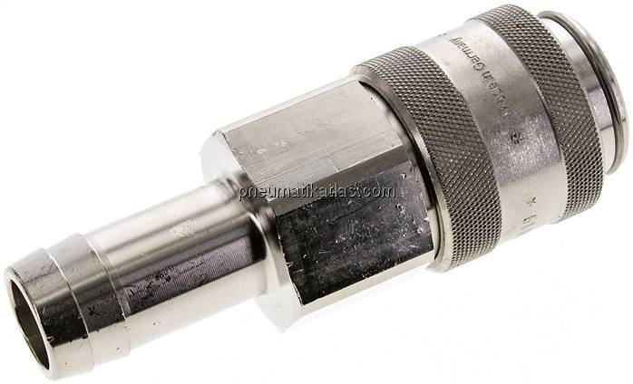 Kupplungsdose (NW19) 25 (1")mm Schlauch, Messing vernickelt