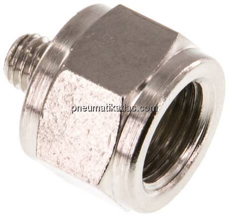 Reduziernippel M 5(AG)-G 1/8"(IG), Messing vernickelt