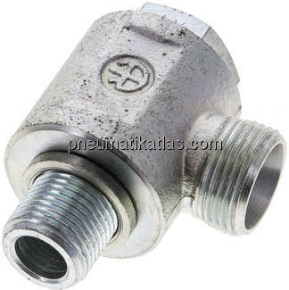 Winkel-Schwenkverschraubung M 18x1,5-15 L (M22x1,5), ohne Mutter & Schneidring, 