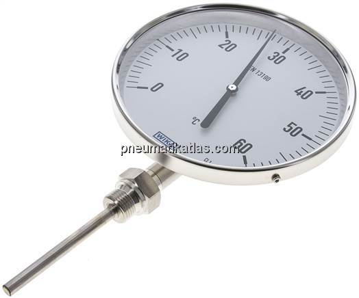 Bimetallthermometer, senkrecht D160/0 bis +60°C/100mm
