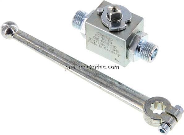 Hochdruck-Kugelhahn, Stahl, 8 S (M16x1,5), 0 - 500bar