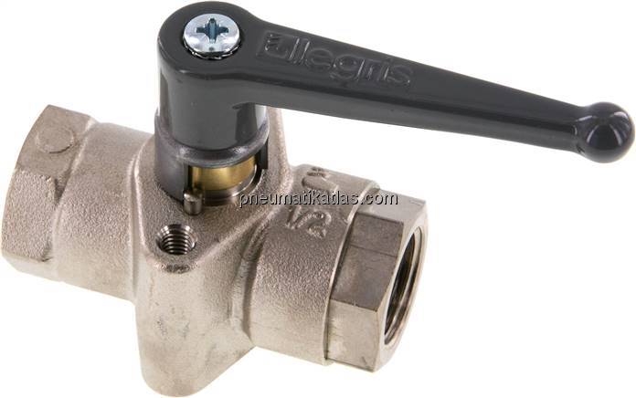 Messing-Kugelhahn, G 1/2", PN 40, Befestigungsgewinde M 6