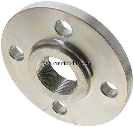 Gewindeflansch DN40-PN40 (DIN/EN), Rp 1-1/2", DIN 2567 & EN 1092-1 (Typ 13), Sta