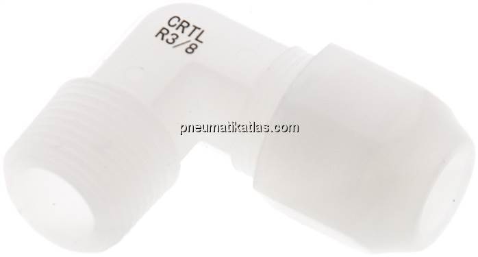 Winkel-Verschraubung R 3/8"-10x8mm, PVDF (FDA)