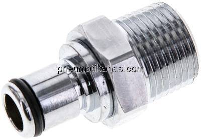 Kupplungsstecker (LC) mit Außengewinde, Messing verchromt