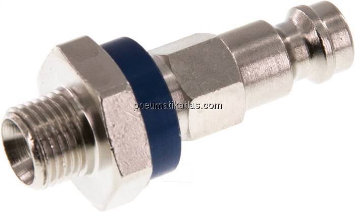 Kupplungsstecker (NW5) G 1/8"(AG), blau, Sechseck SW10